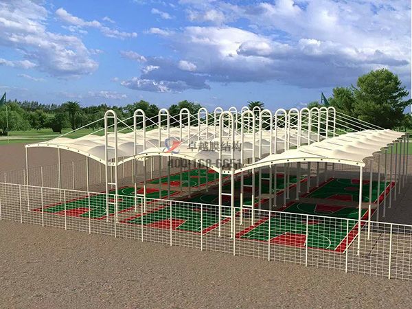 宜昌門球場膜結構頂蓋【生產(chǎn)廠家】/網(wǎng)球/羽毛球館體育館設計公司施工案例