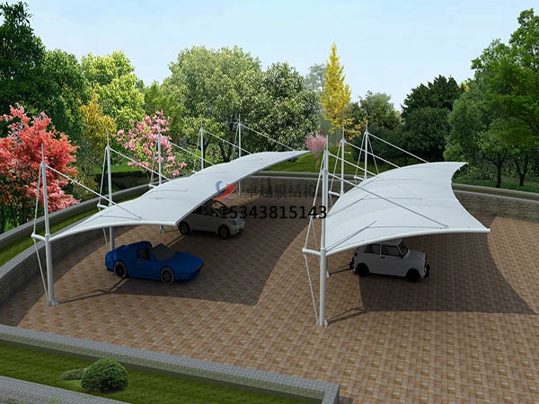 麻城<font color='red'>膜結構停車棚</font>【雨棚遮陽棚生產(chǎn)安裝】
