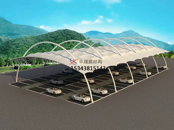 安陸<font color='red'>膜結構停車棚</font>【雨棚遮陽棚生產(chǎn)安裝】