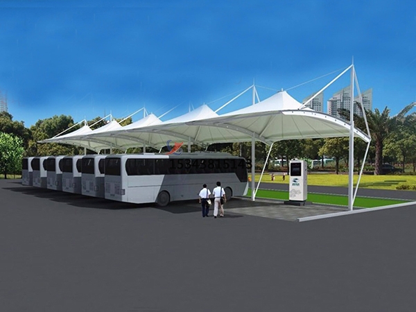 西充膜結(jié)構【充電站防雨篷】停車棚設計安裝