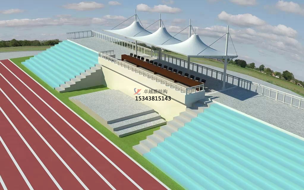 包頭體育場看臺頂棚/運動場主席臺/風雨操場雨棚生產廠家